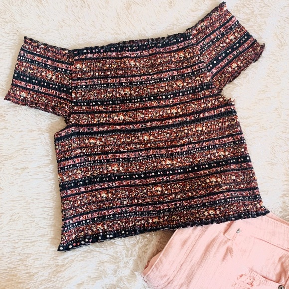 Target Tops - Boho Off the Shoulder Scrunch Top